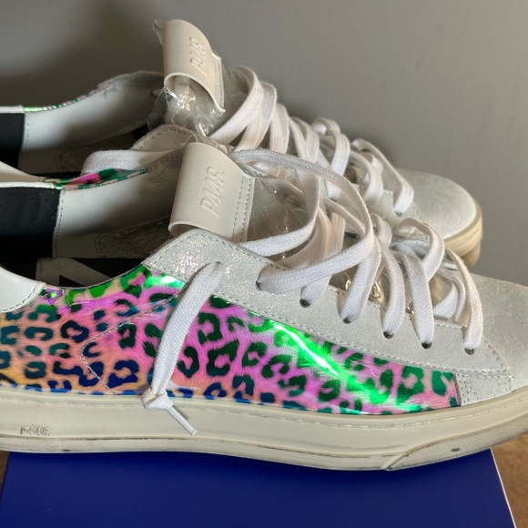 New in Box P448 Jack Hologram Animal Print Low Top Sneakers Shoes size 39 8.5 - Picture 5 of 12